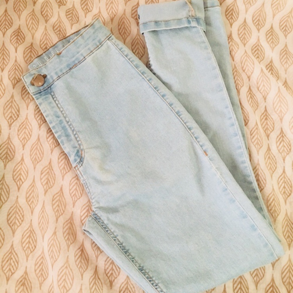 High waisted denim jeggings